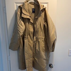 GAP Beige Oversized Waterproof Hooded Parka